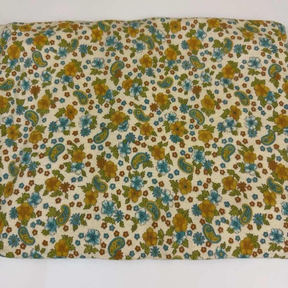 Vintage Neco Electric Heating Pad Floral Paisley Fabric Cover Therma Dial Retro